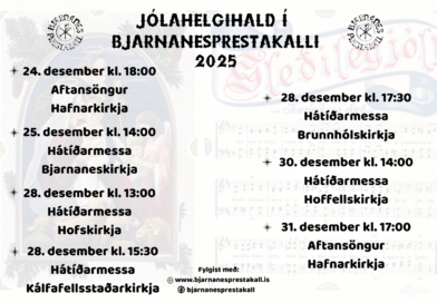 Jólahelgihald í Bjarnanesprestakalli